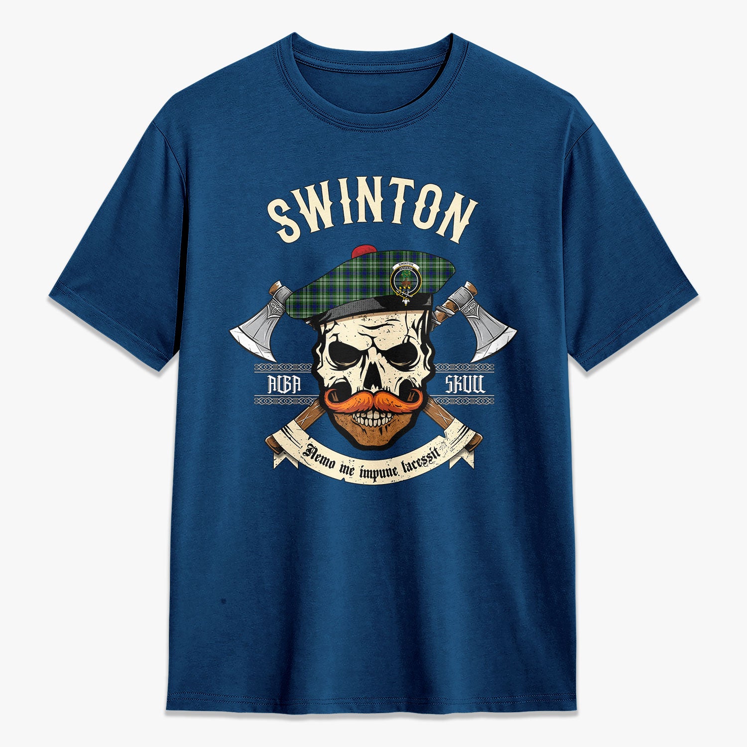 Swinton Tartan Crest 2D T-shirt - Alba Skull Style