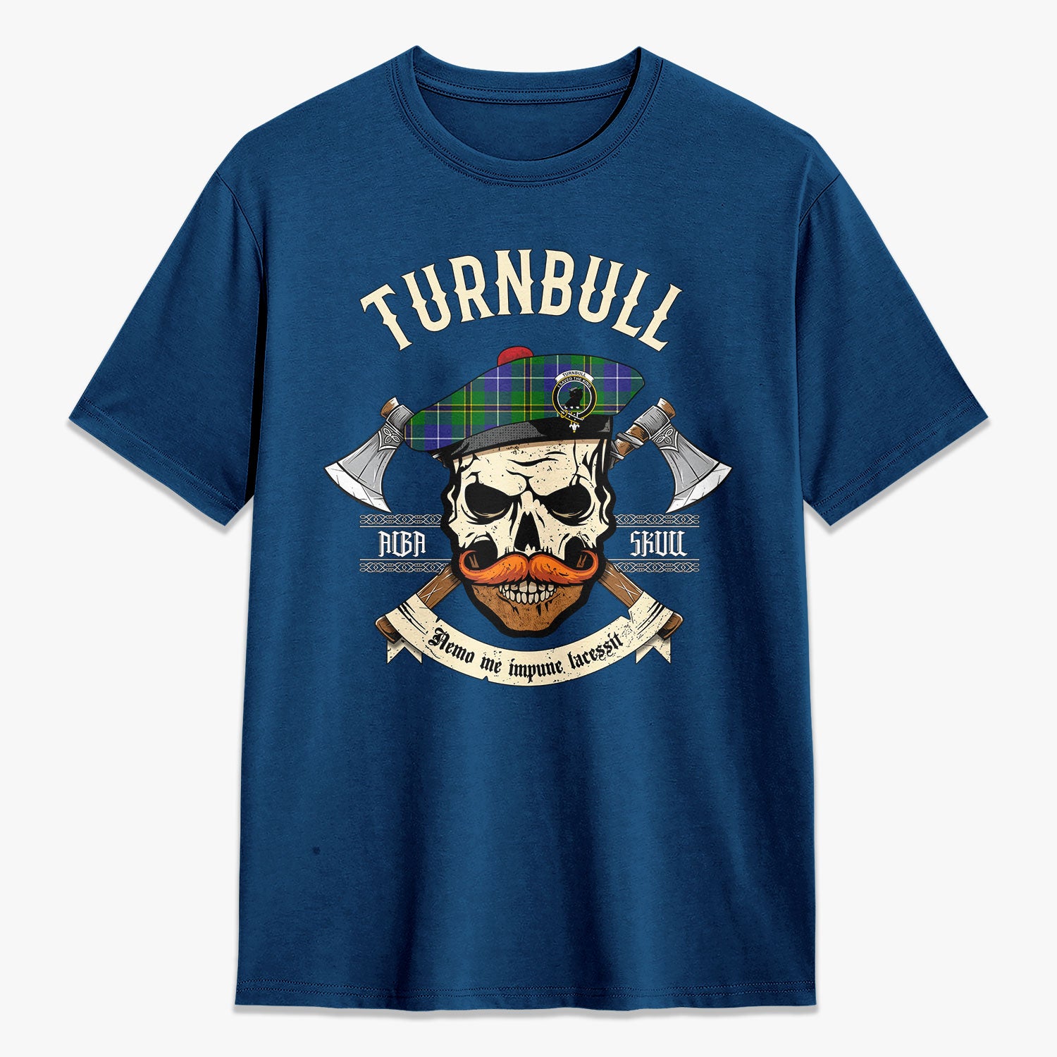 Turnbull Hunting Tartan Crest 2D T-shirt - Alba Skull Style