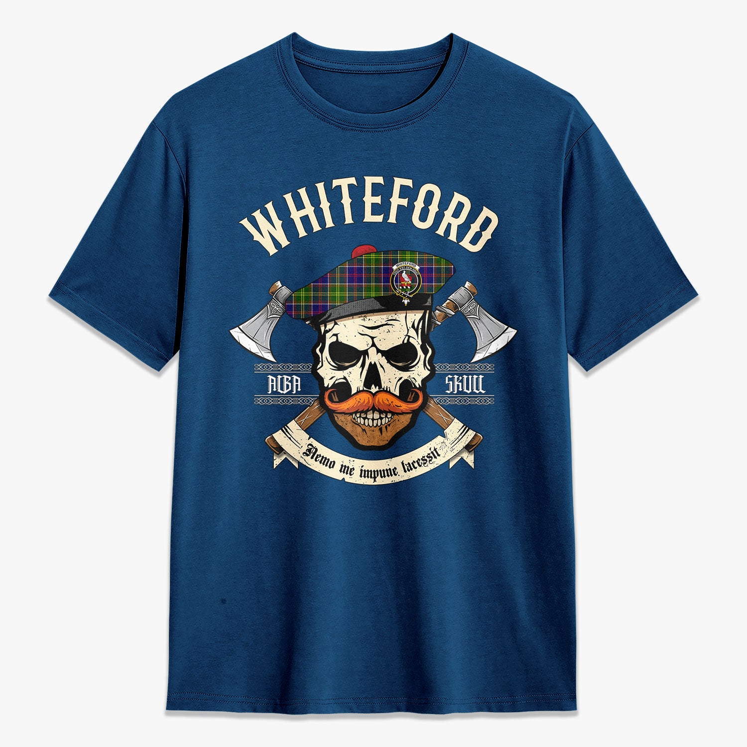 Whiteford Tartan Crest 2D T-shirt - Alba Skull Style