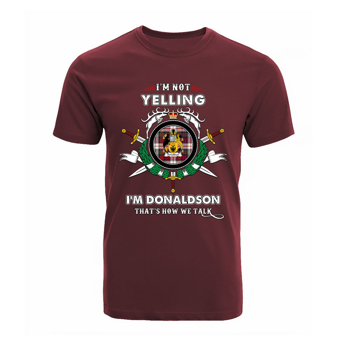 Donaldson Tartan Crest T-shirt - I'm not yelling style