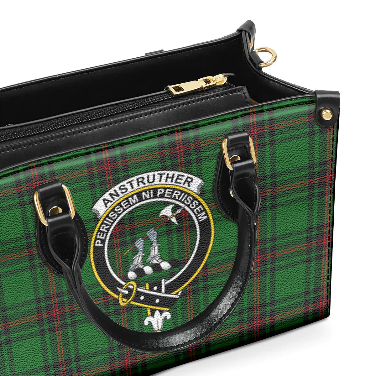 Anstruther Tartan Crest Leather Handbag