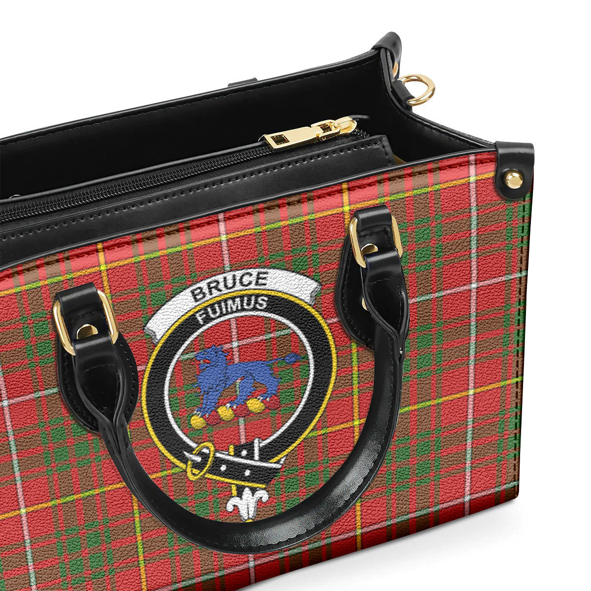 Bruce Modern Tartan Crest Leather Handbag