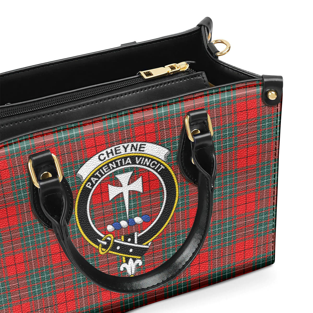 Cheyne Tartan Crest Leather Handbag