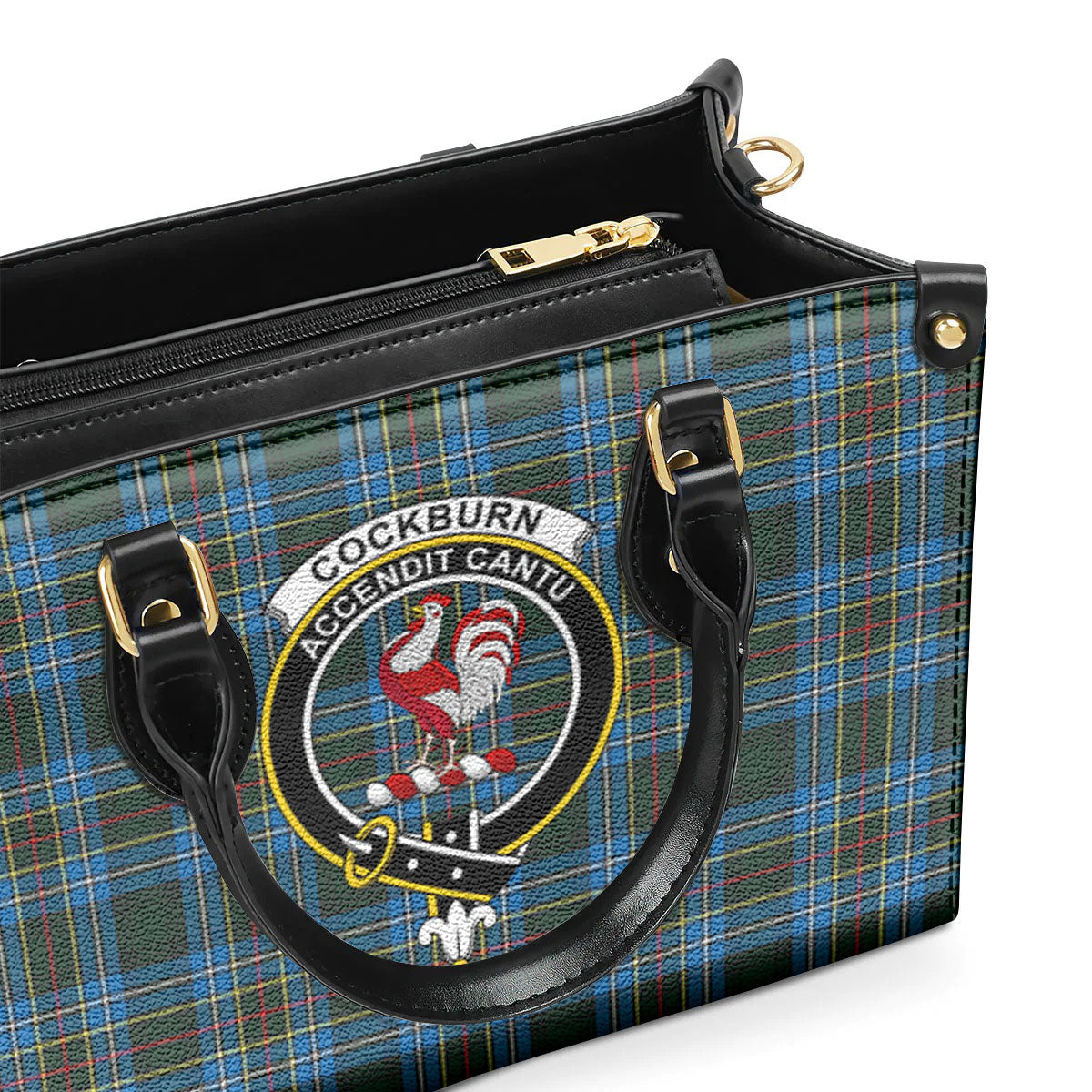 Cockburn Modern Tartan Crest Leather Handbag