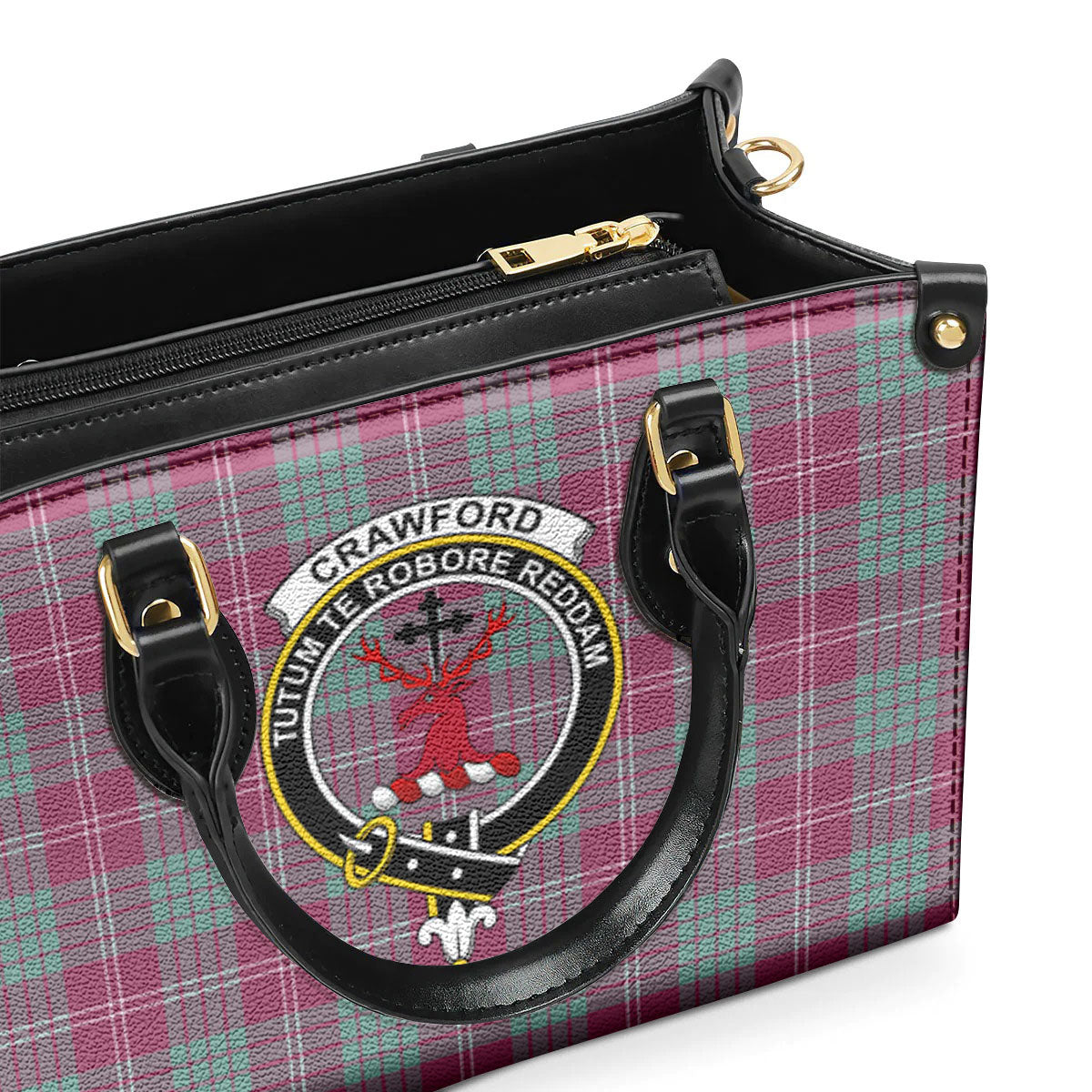 Crawford Ancient Tartan Crest Leather Handbag