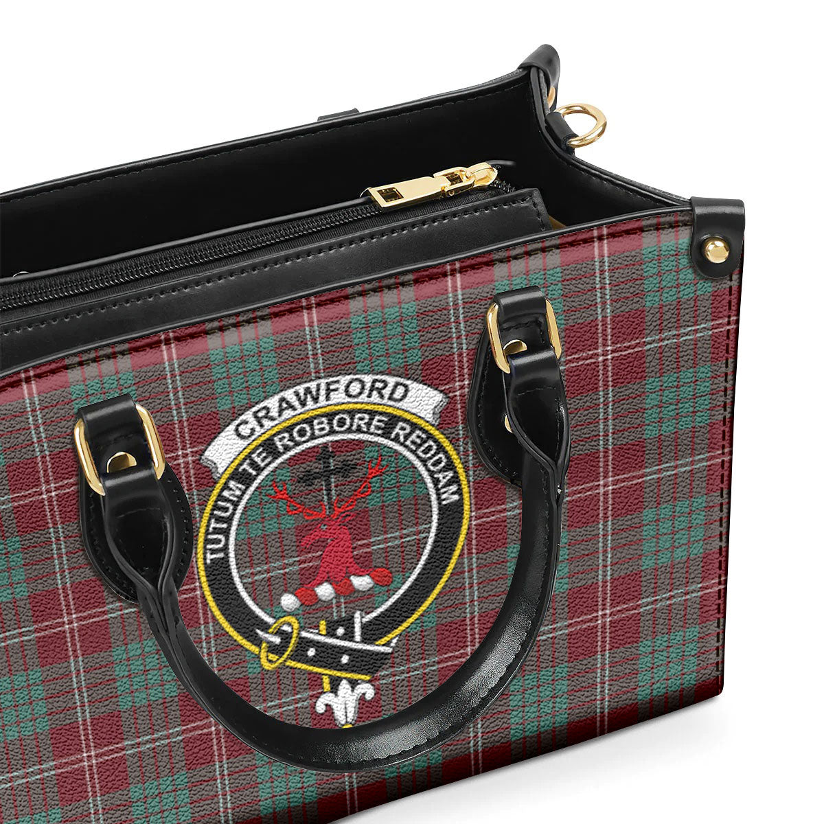 Crawford Modern Tartan Crest Leather Handbag