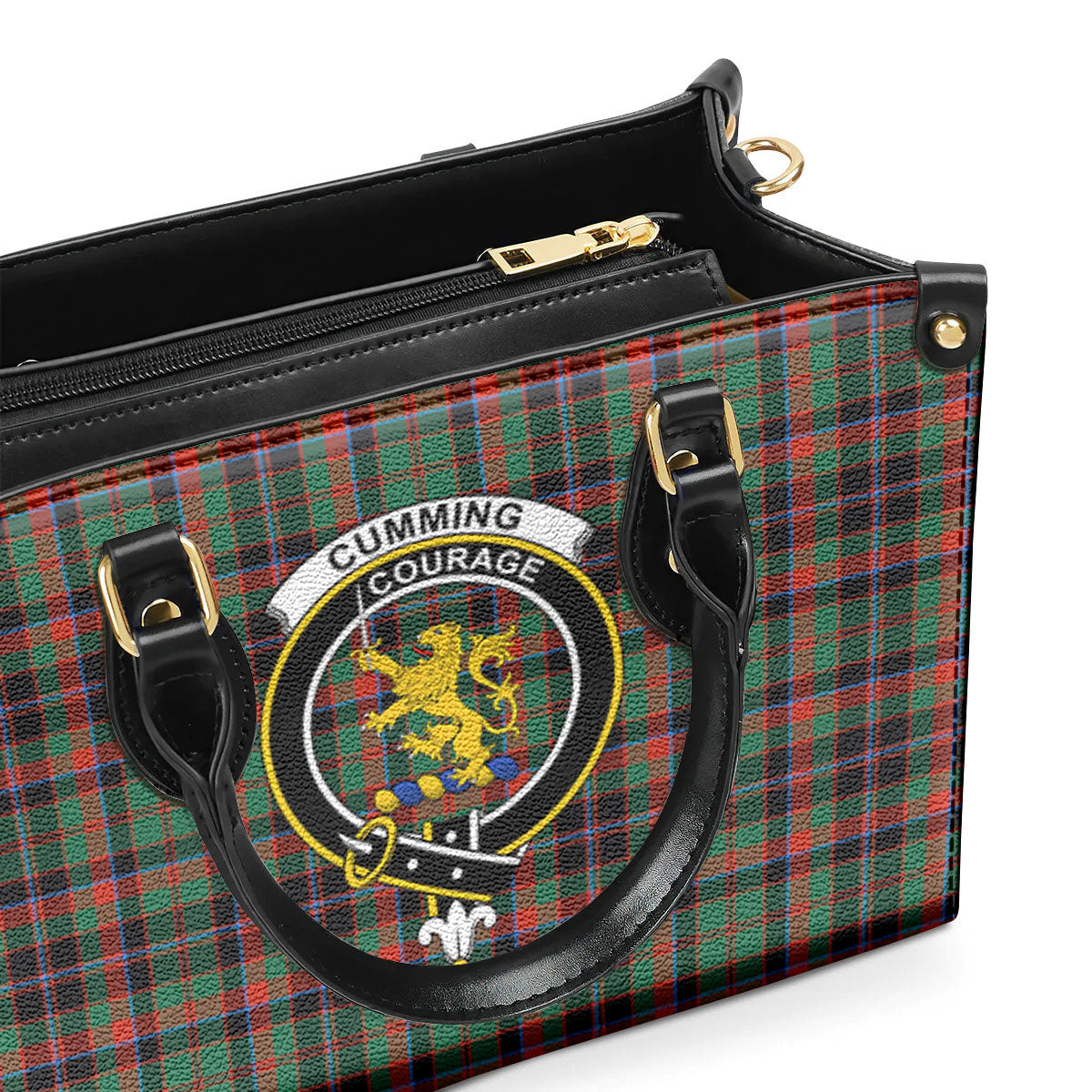 Cumming Hunting Ancient Tartan Crest Leather Handbag