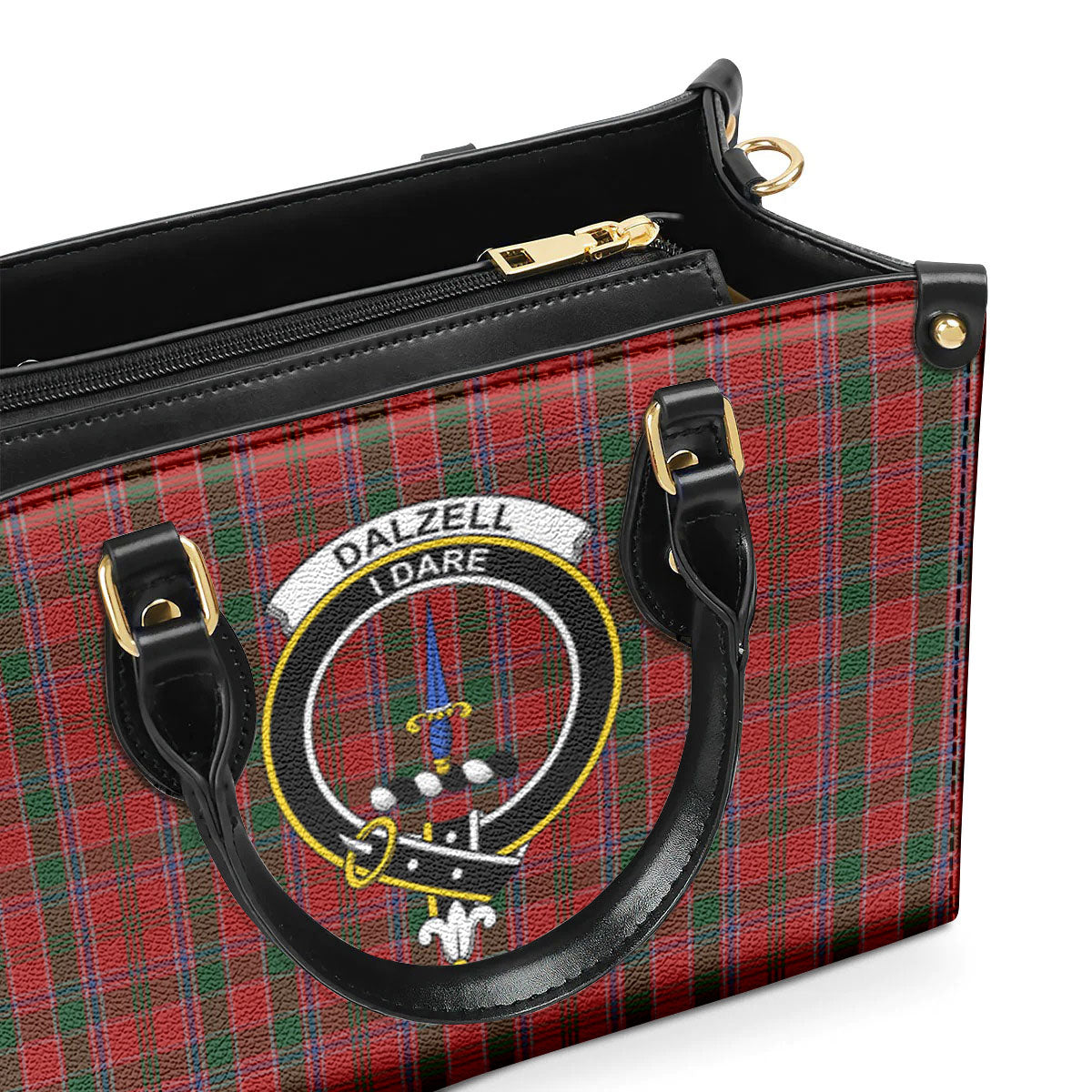 Dalzell Tartan Crest Leather Handbag