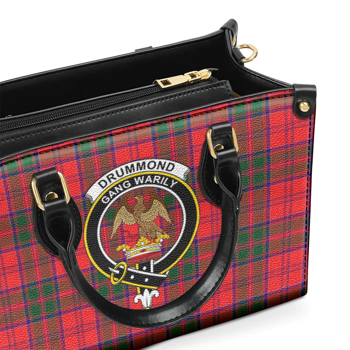 Drummond Modern Tartan Crest Leather Handbag