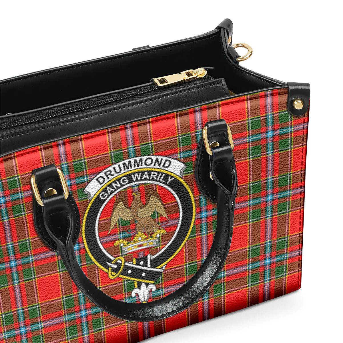 Drummond of Perth Tartan Crest Leather Handbag