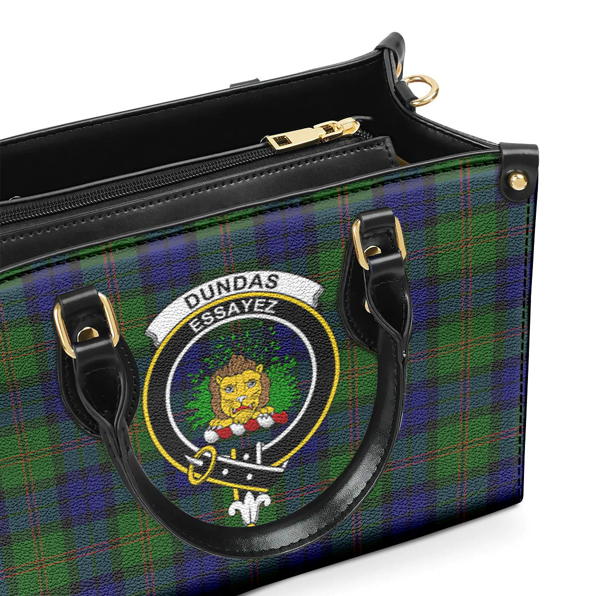 Dundas Modern Tartan Crest Leather Handbag