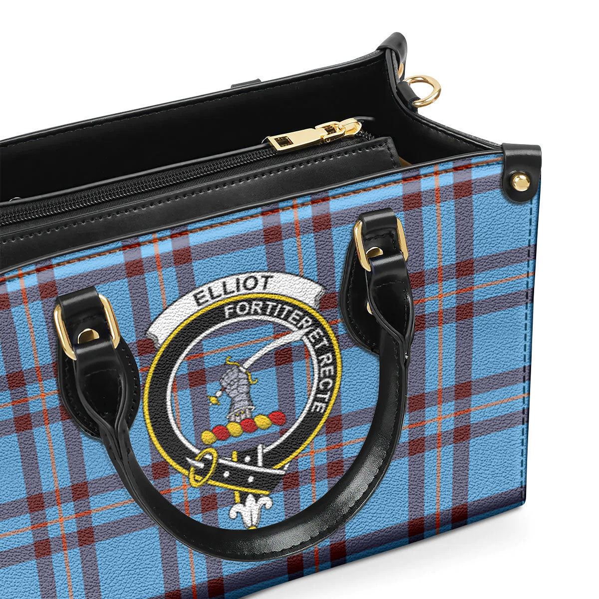 Elliot Ancient Tartan Crest Leather Handbag