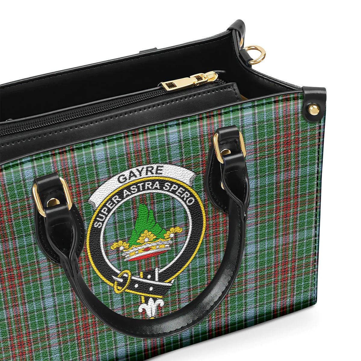 Gayre Tartan Crest Leather Handbag