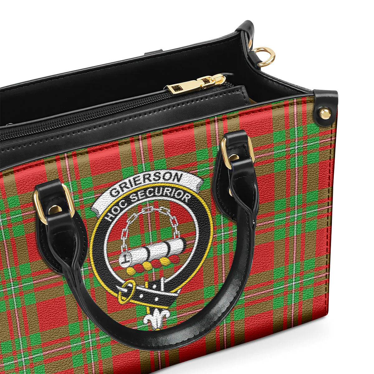 Grierson Tartan Crest Leather Handbag