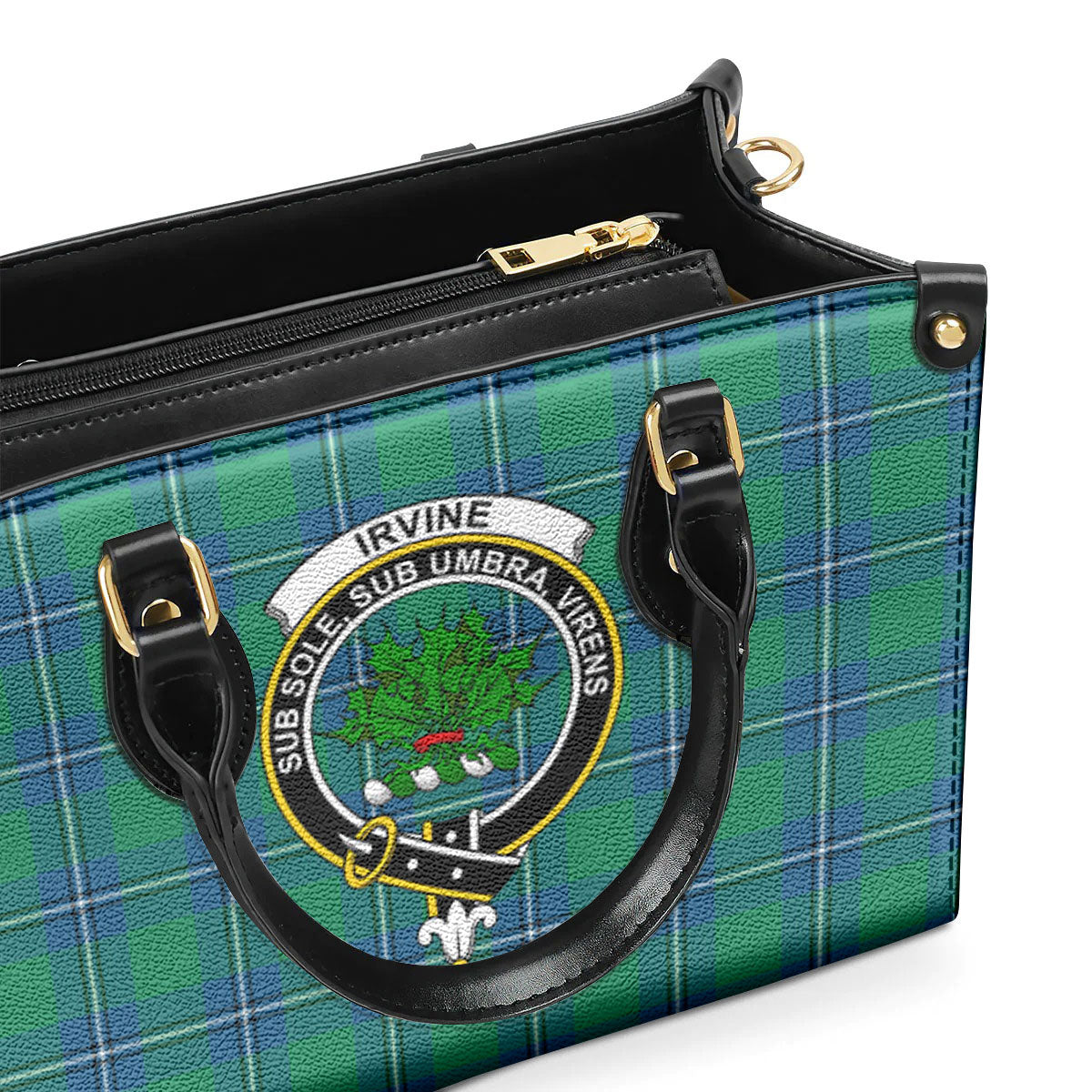 Irvine Ancient Tartan Crest Leather Handbag