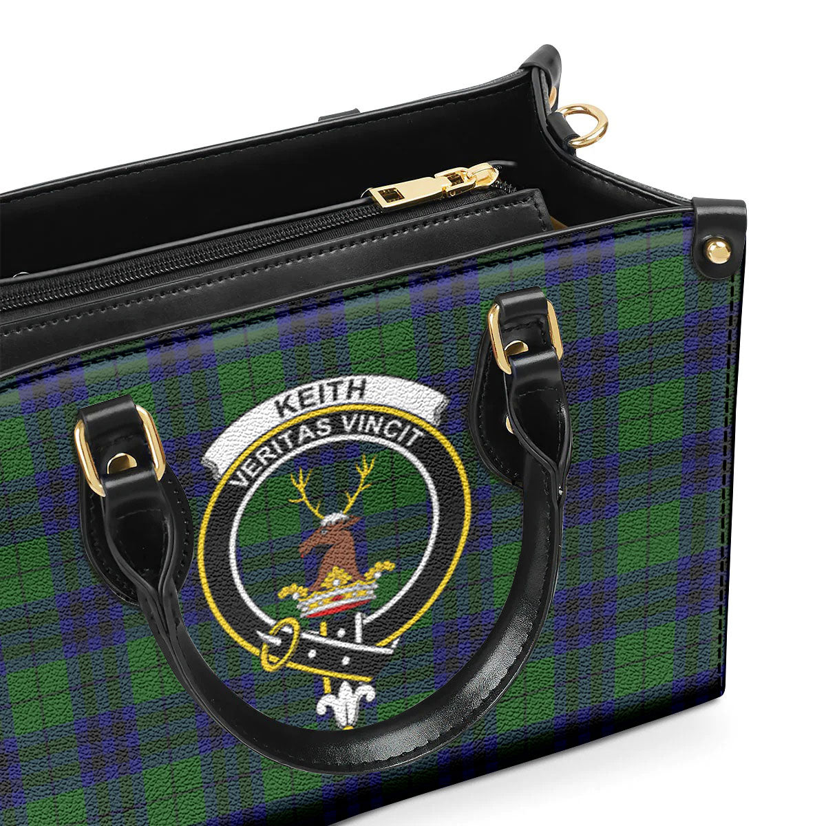 Keith Modern Tartan Crest Leather Handbag