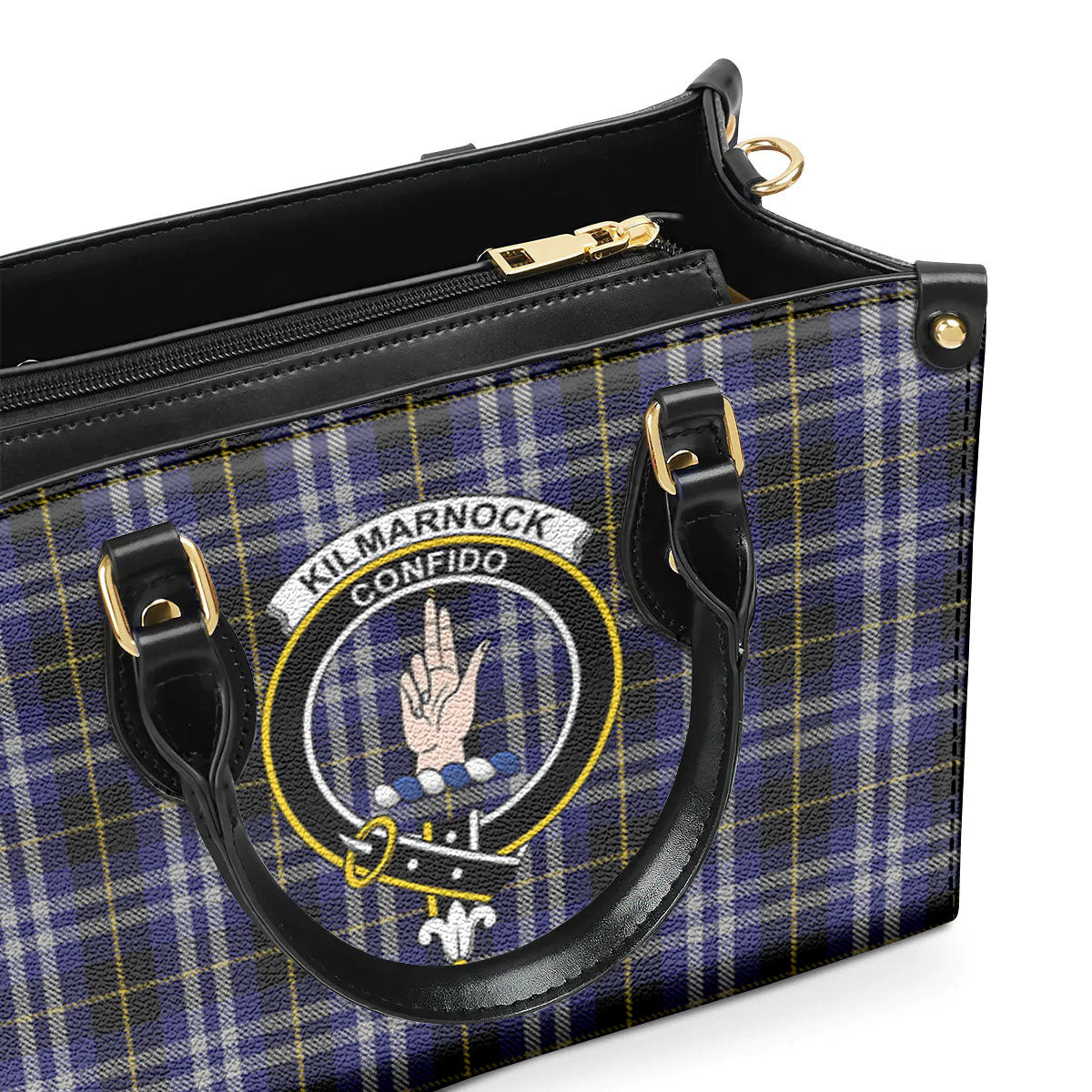 Kilmarnock Tartan Crest Leather Handbag