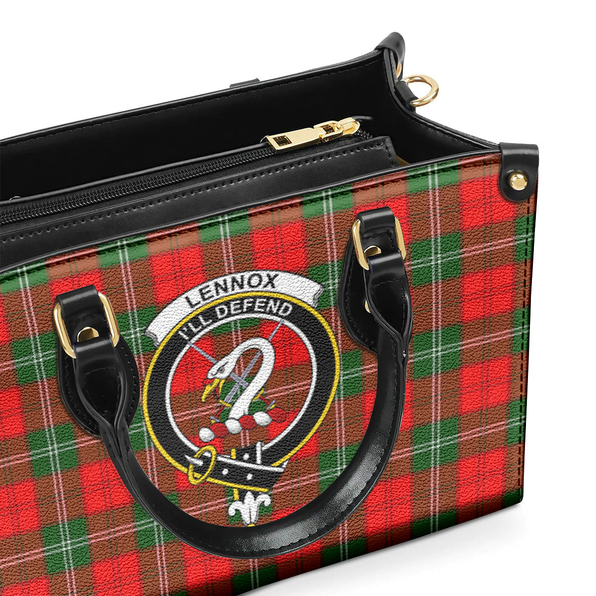 Lennox Tartan Crest Leather Handbag