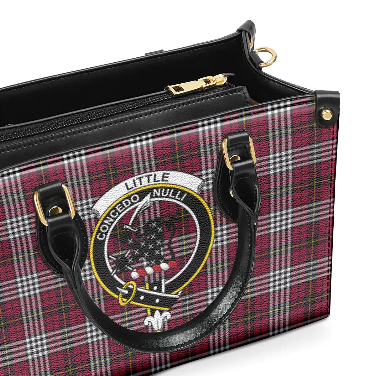 Little Tartan Crest Leather Handbag