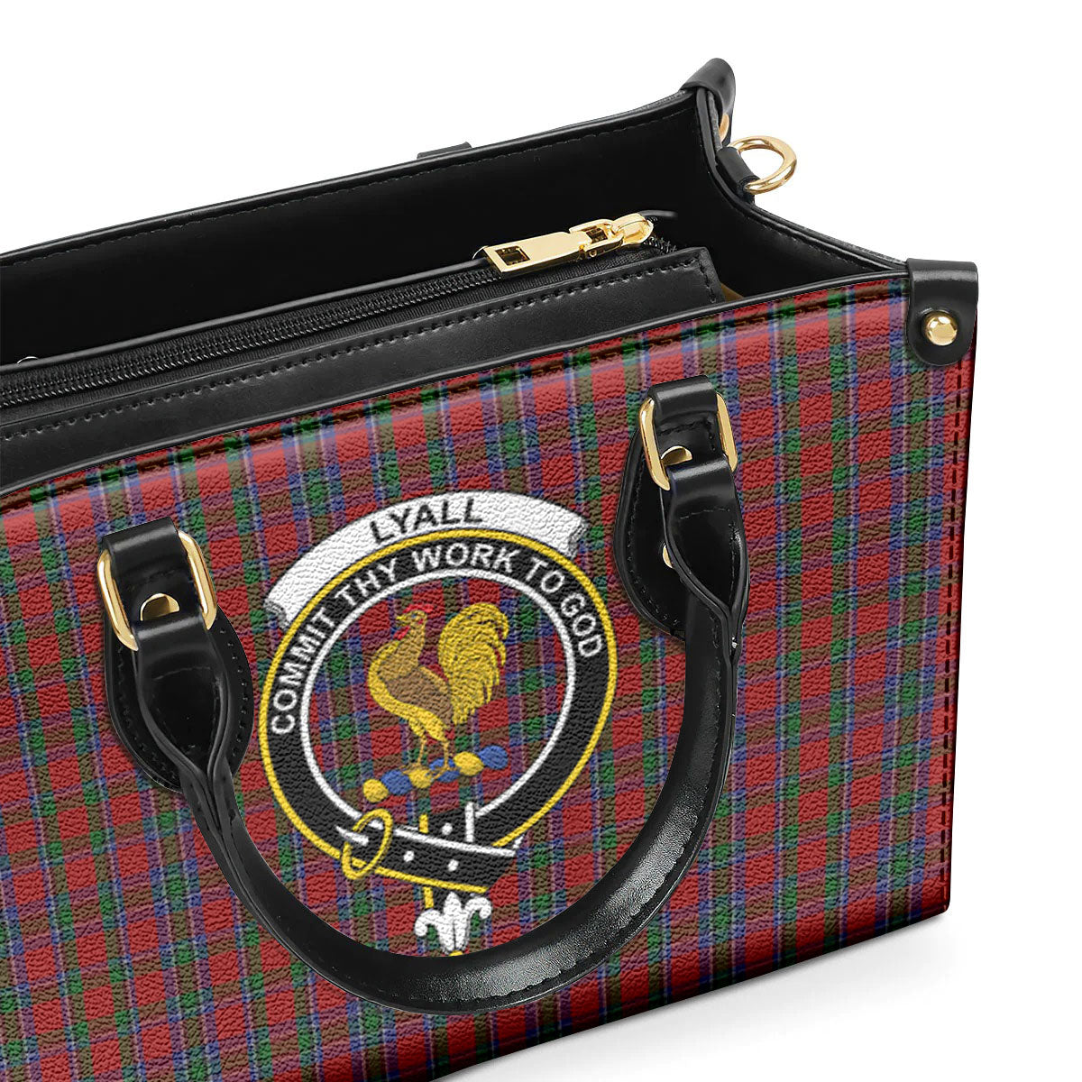 Lyall Tartan Crest Leather Handbag