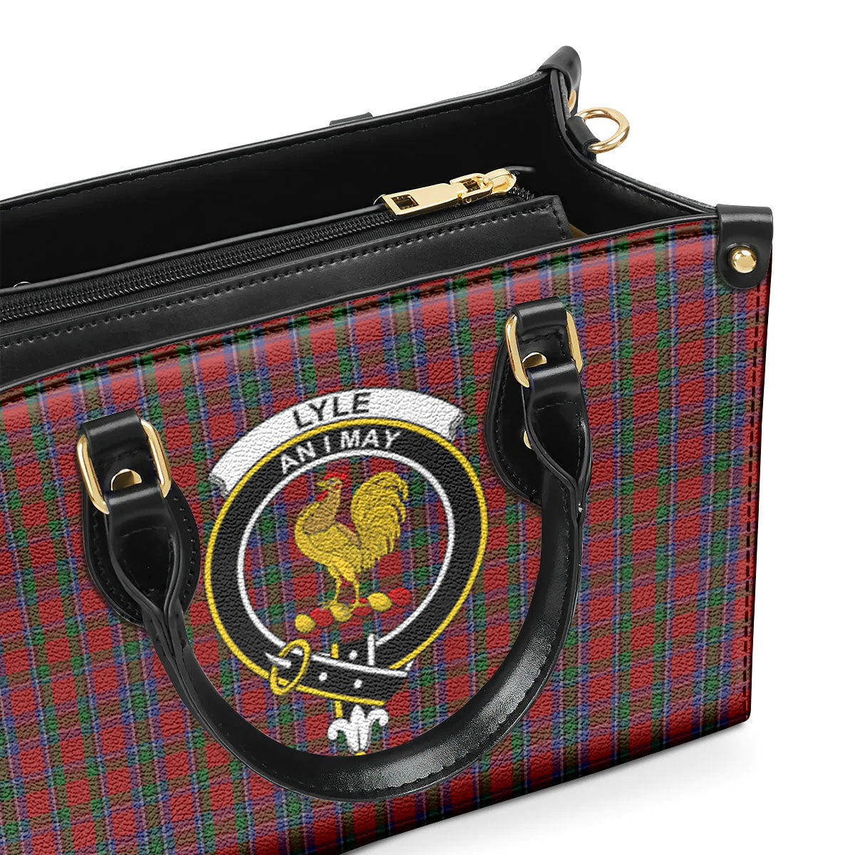 Lyle Tartan Crest Leather Handbag