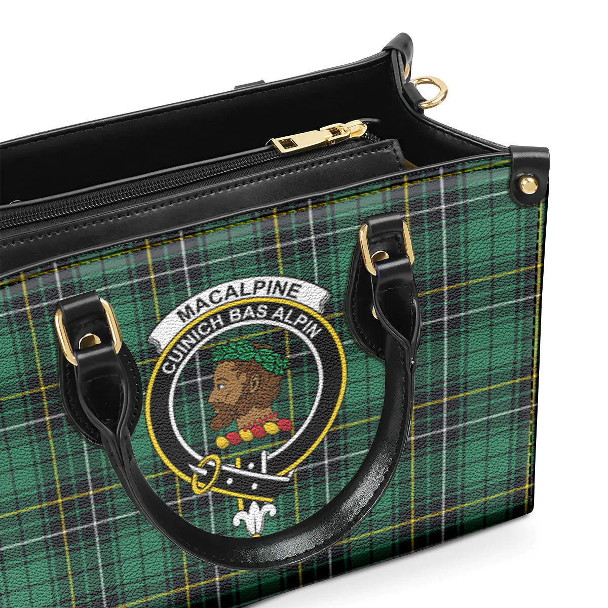 MacAlpine Ancient Tartan Crest Leather Handbag