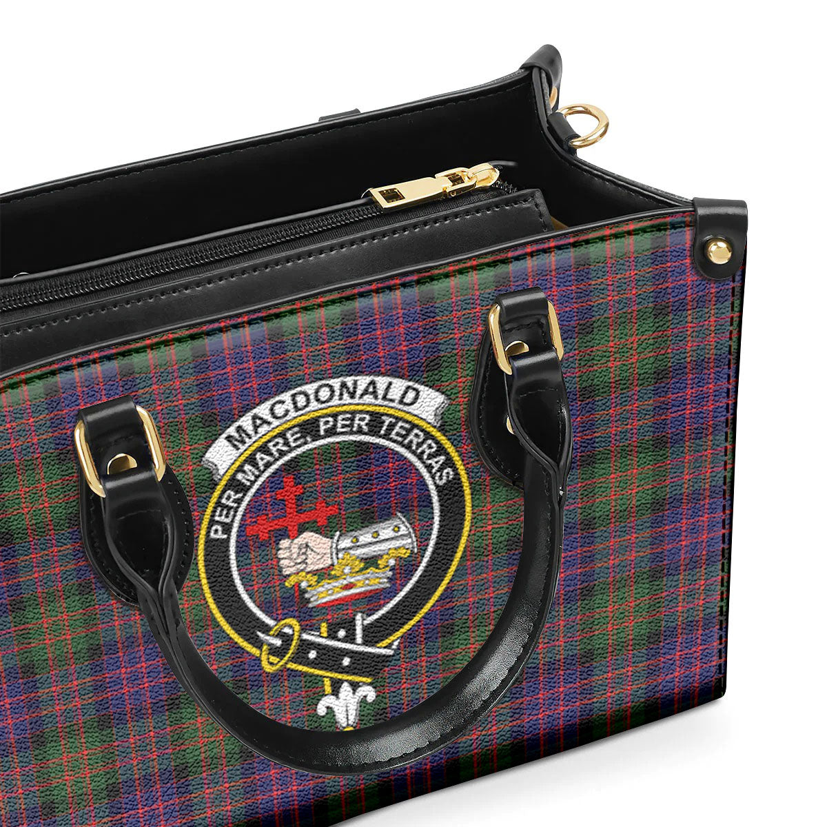 MacDonald Modern Tartan Crest Leather Handbag