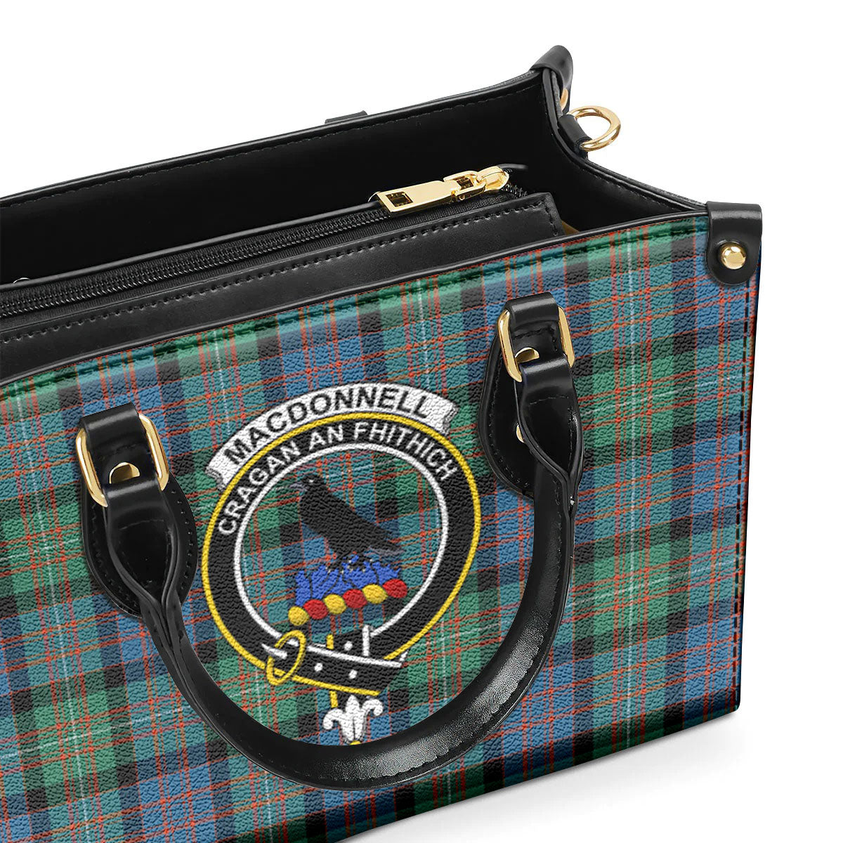 MacDonnell of Glengarry Ancient Tartan Crest Leather Handbag