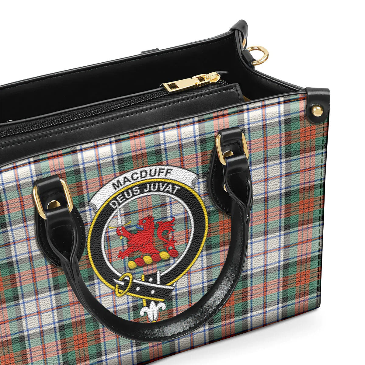 MacDuff Dress Ancient Tartan Crest Leather Handbag