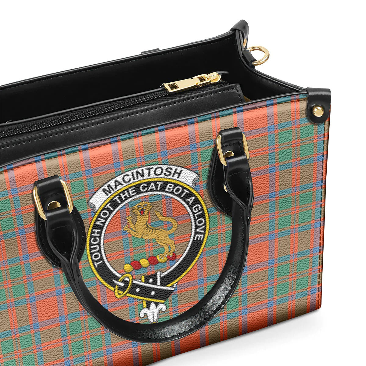 MacIntosh Ancient Tartan Crest Leather Handbag