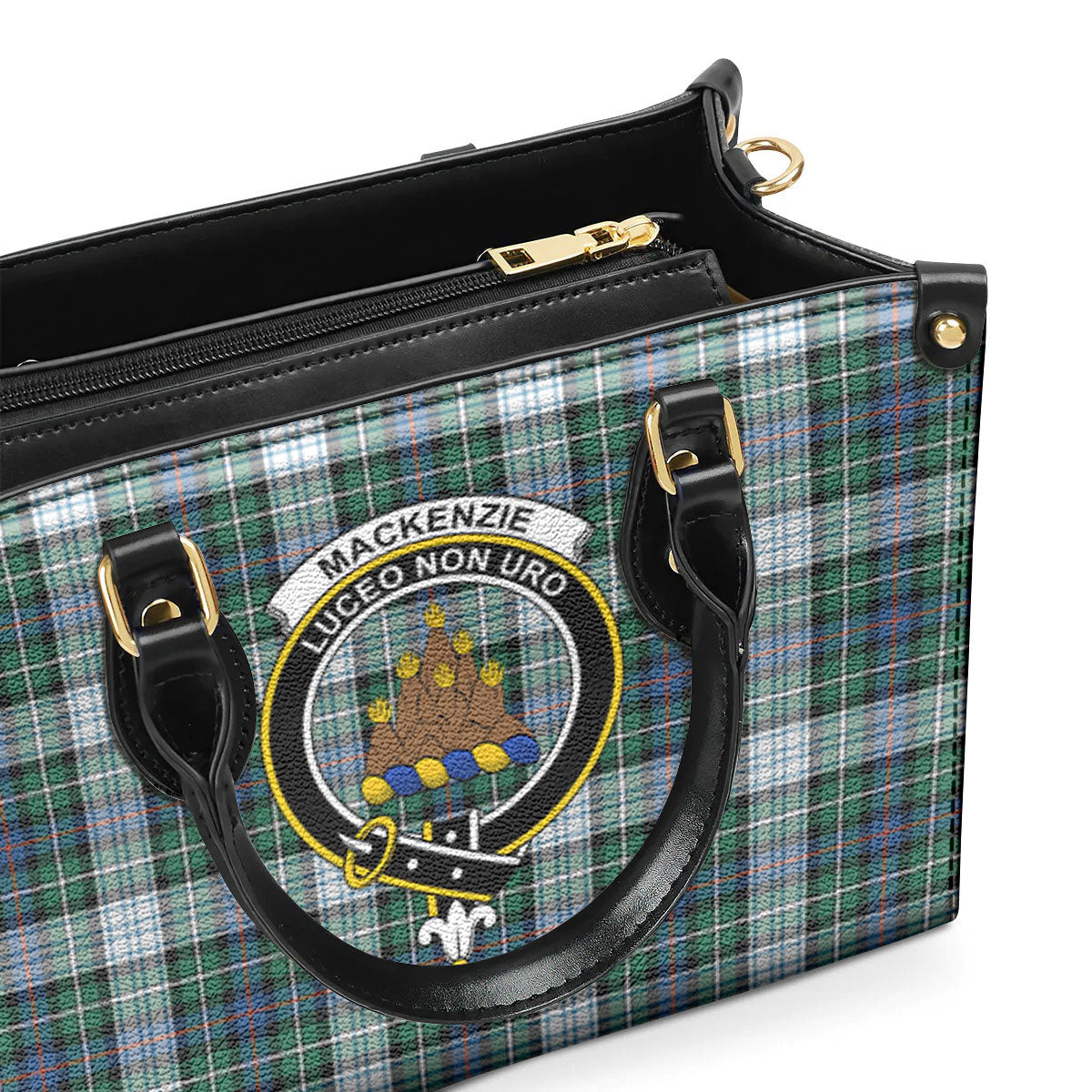 MacKenzie Dress Ancient Tartan Crest Leather Handbag