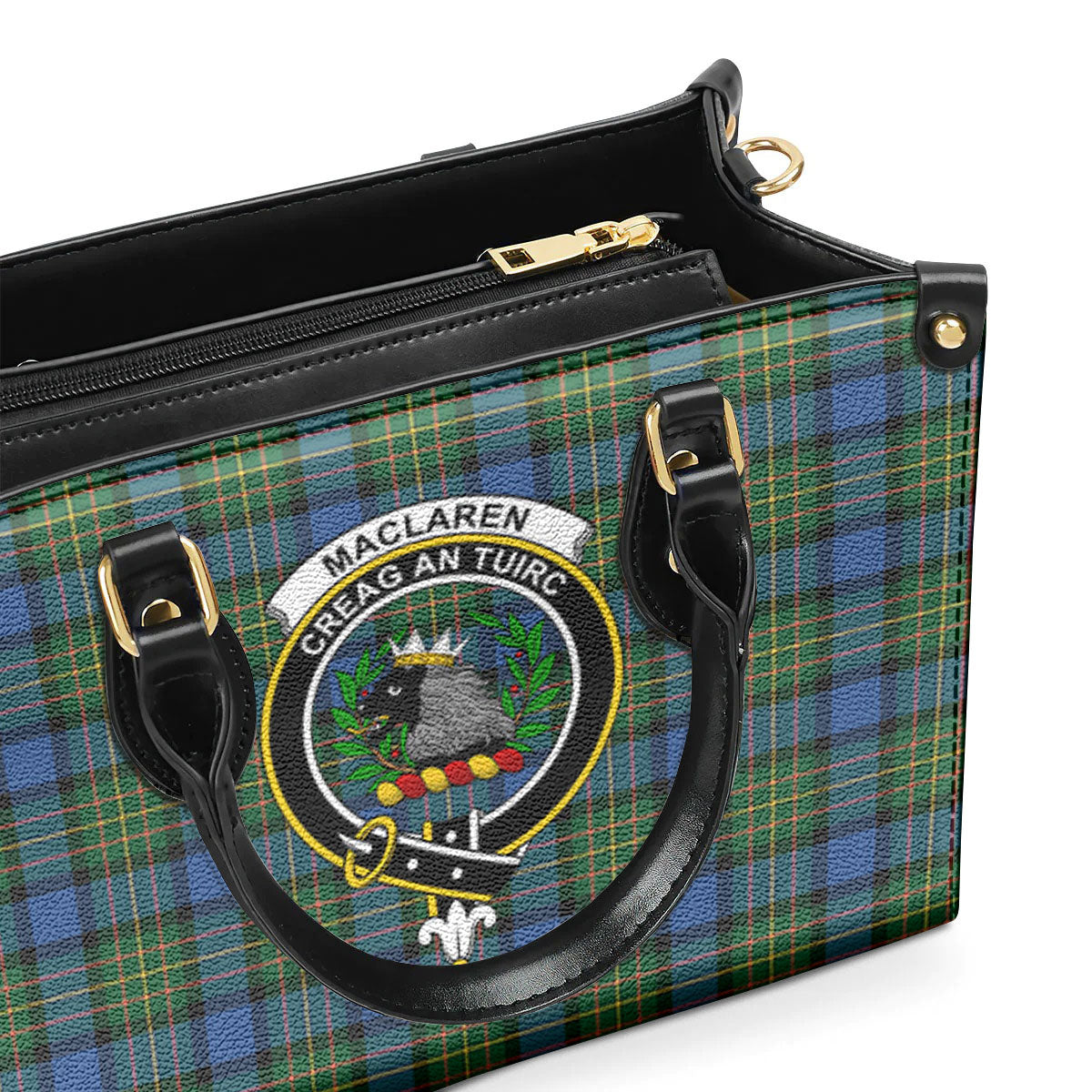 MacLaren Ancient Tartan Crest Leather Handbag