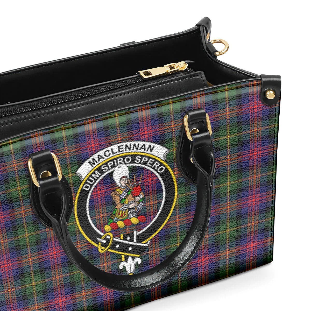 MacLennan Modern Tartan Crest Leather Handbag