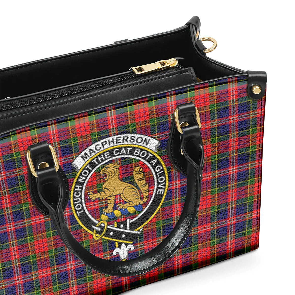 MacPherson Modern Tartan Crest Leather Handbag