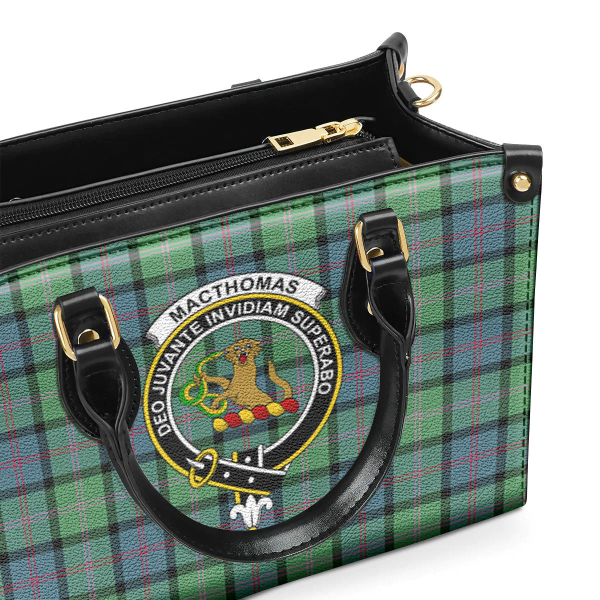 MacThomas Ancient Tartan Crest Leather Handbag