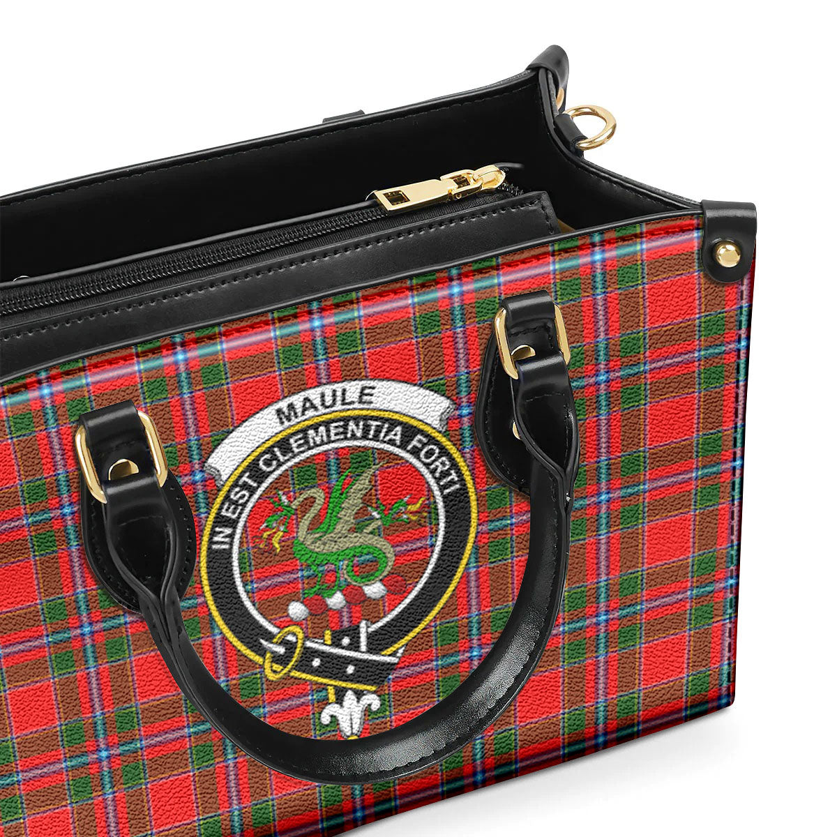 Maule Tartan Crest Leather Handbag