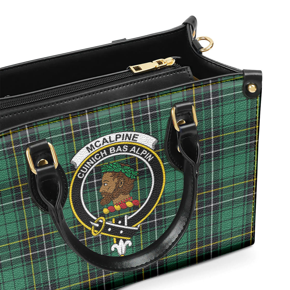 McAlpine Ancient Tartan Crest Leather Handbag