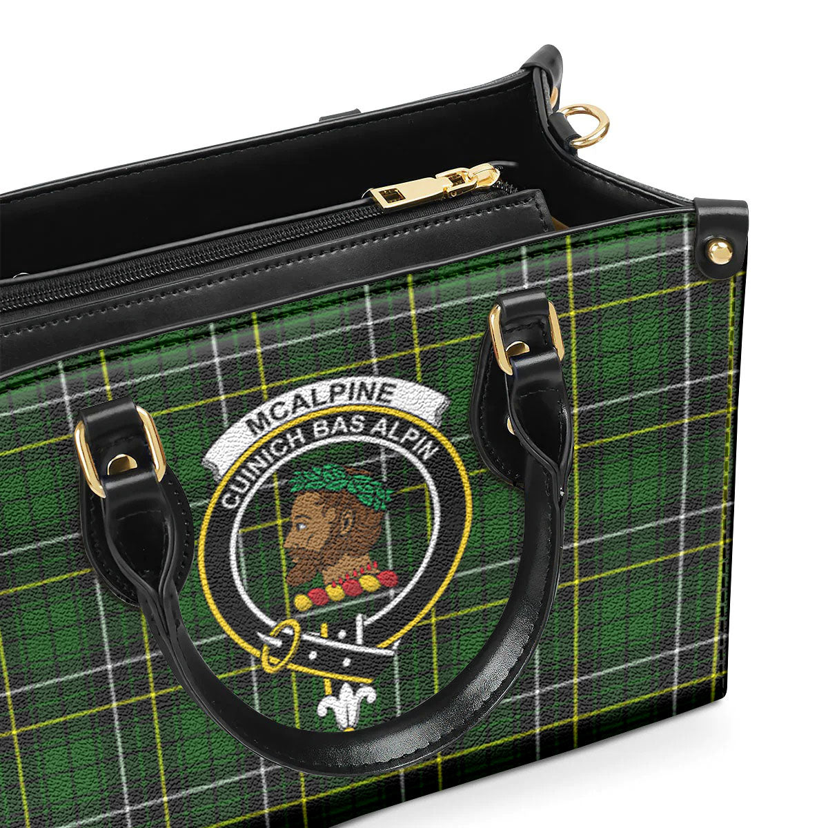 McAlpine Modern Tartan Crest Leather Handbag