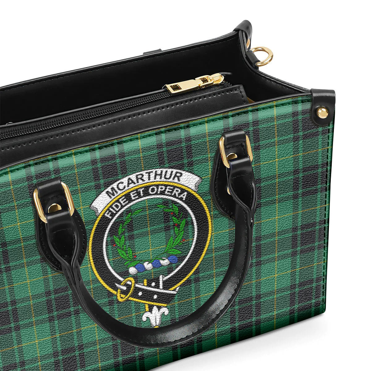 McArthur Ancient Tartan Crest Leather Handbag