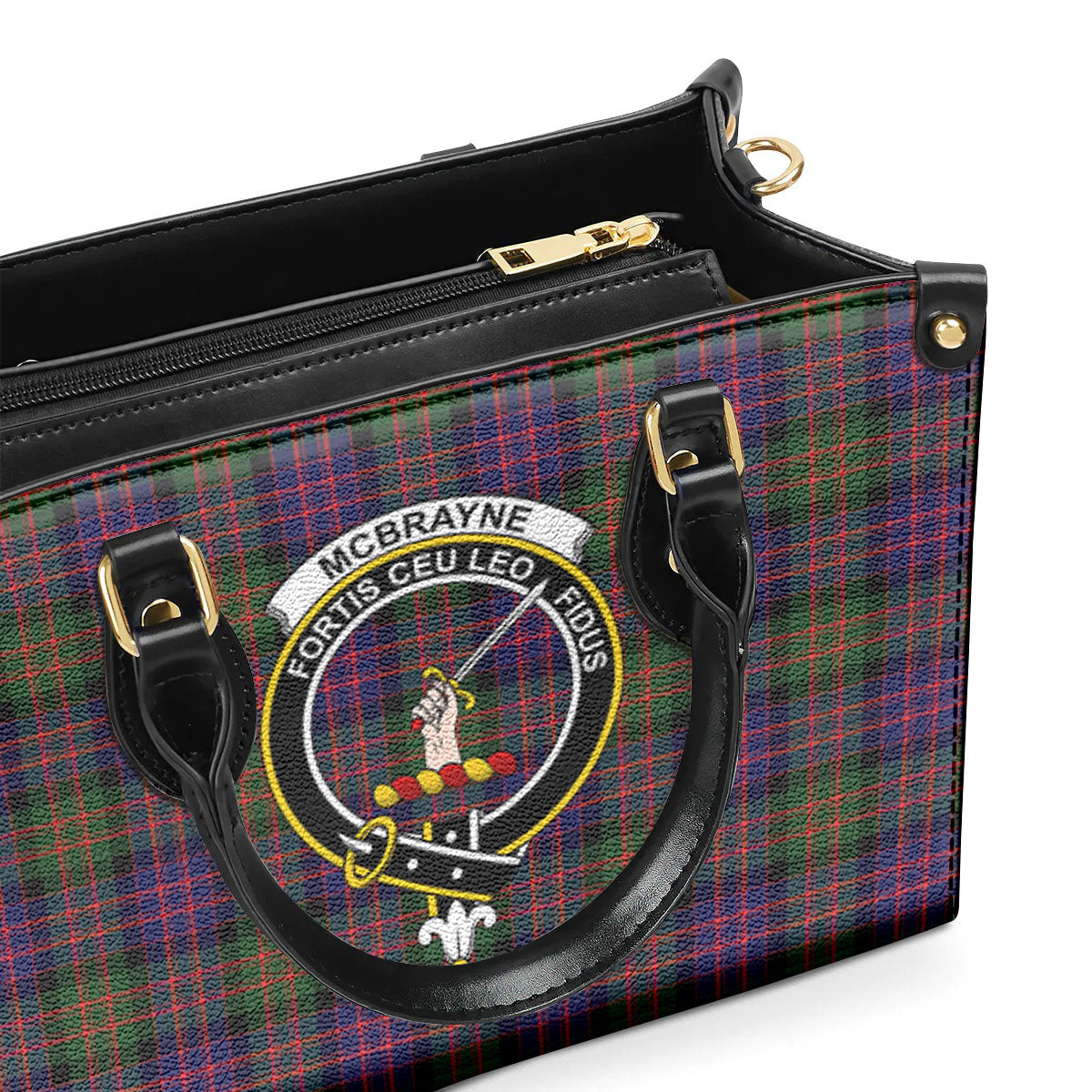 McBrayne Tartan Crest Leather Handbag