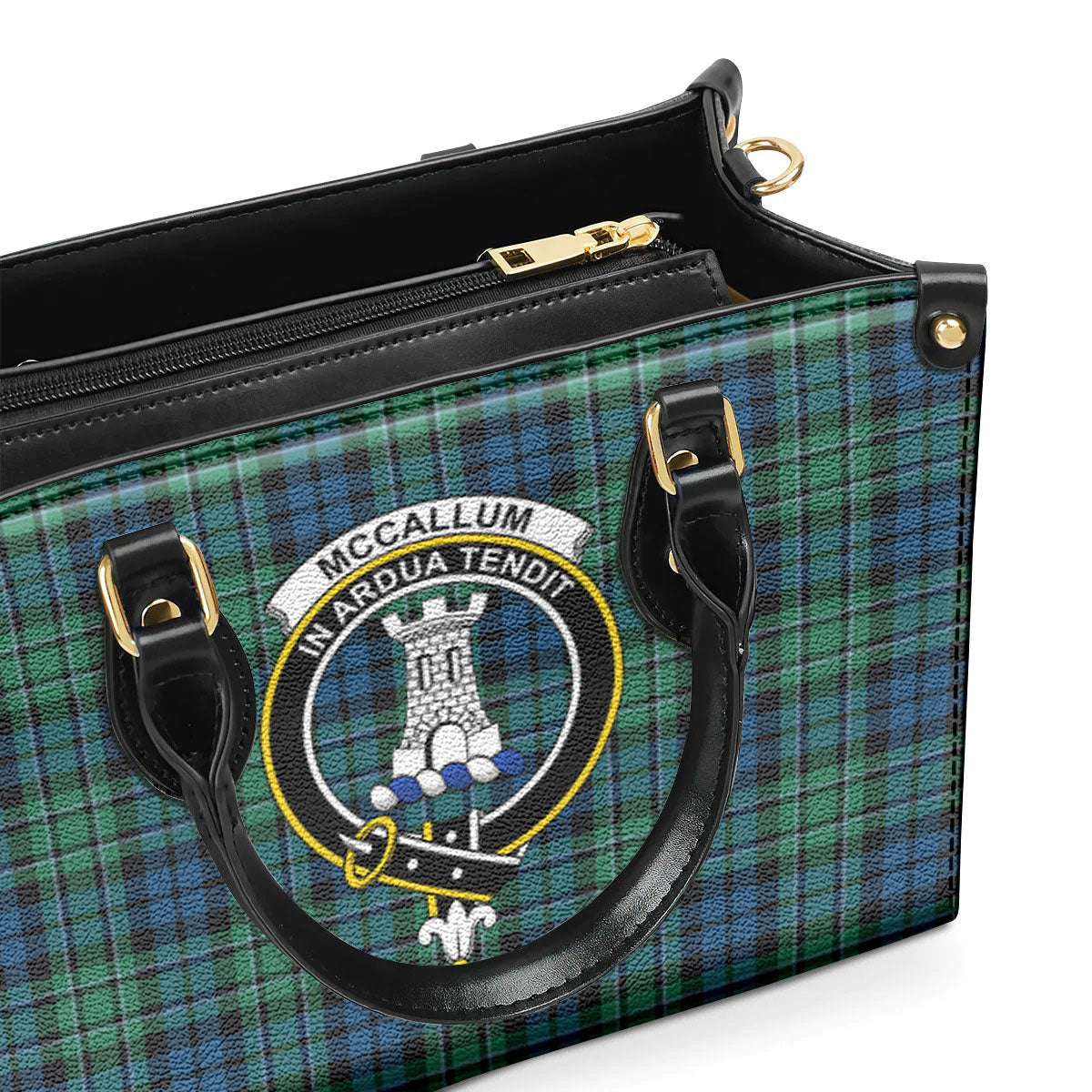 McCallum Ancient Tartan Crest Leather Handbag