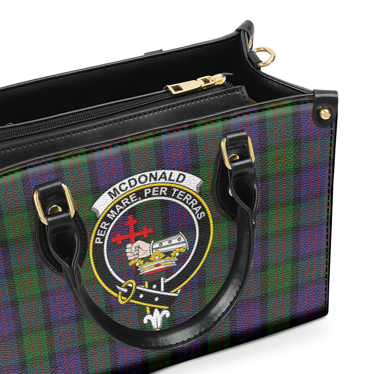 McDonald Tartan Crest Leather Handbag