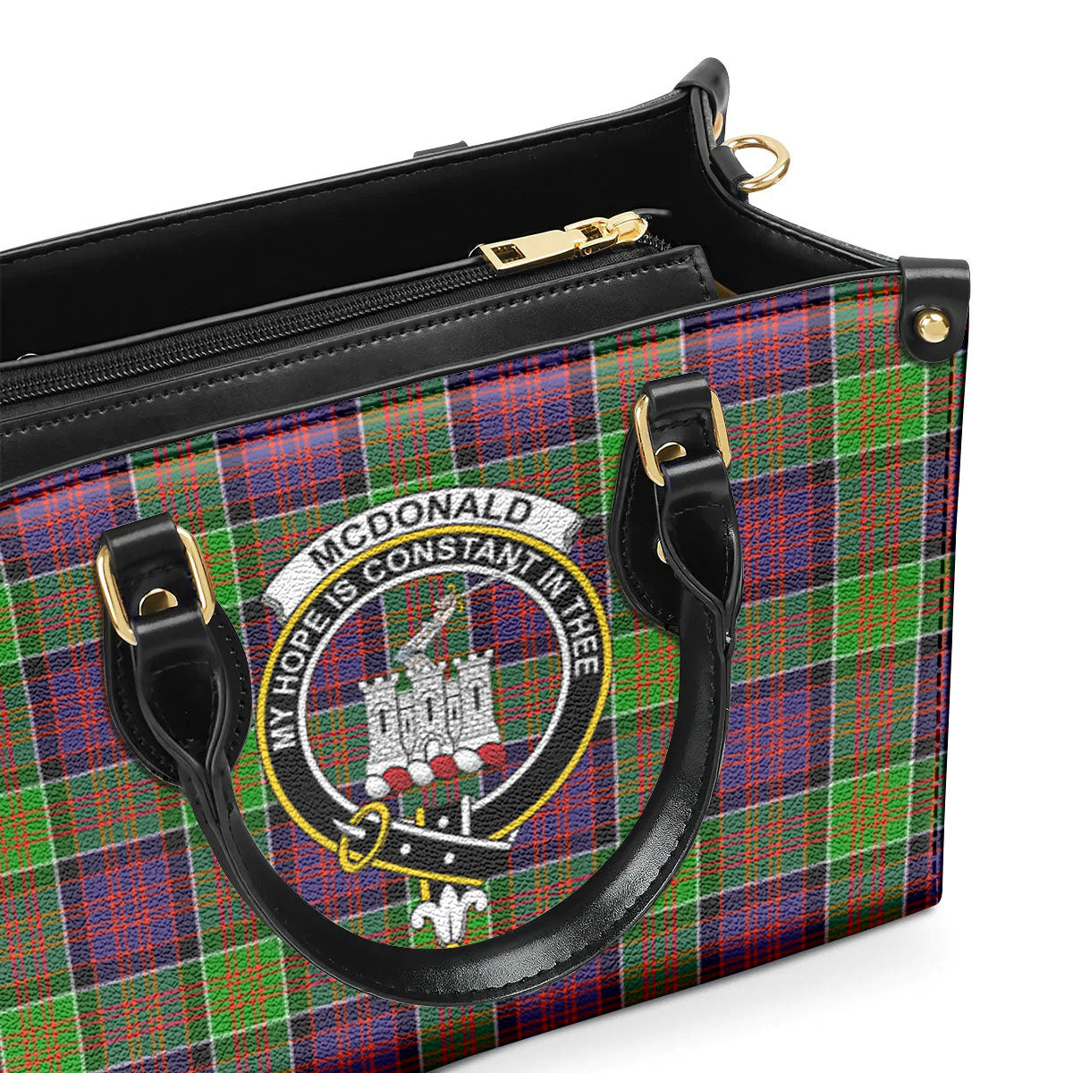 McDonald (Clan Ranald) Tartan Crest Leather Handbag