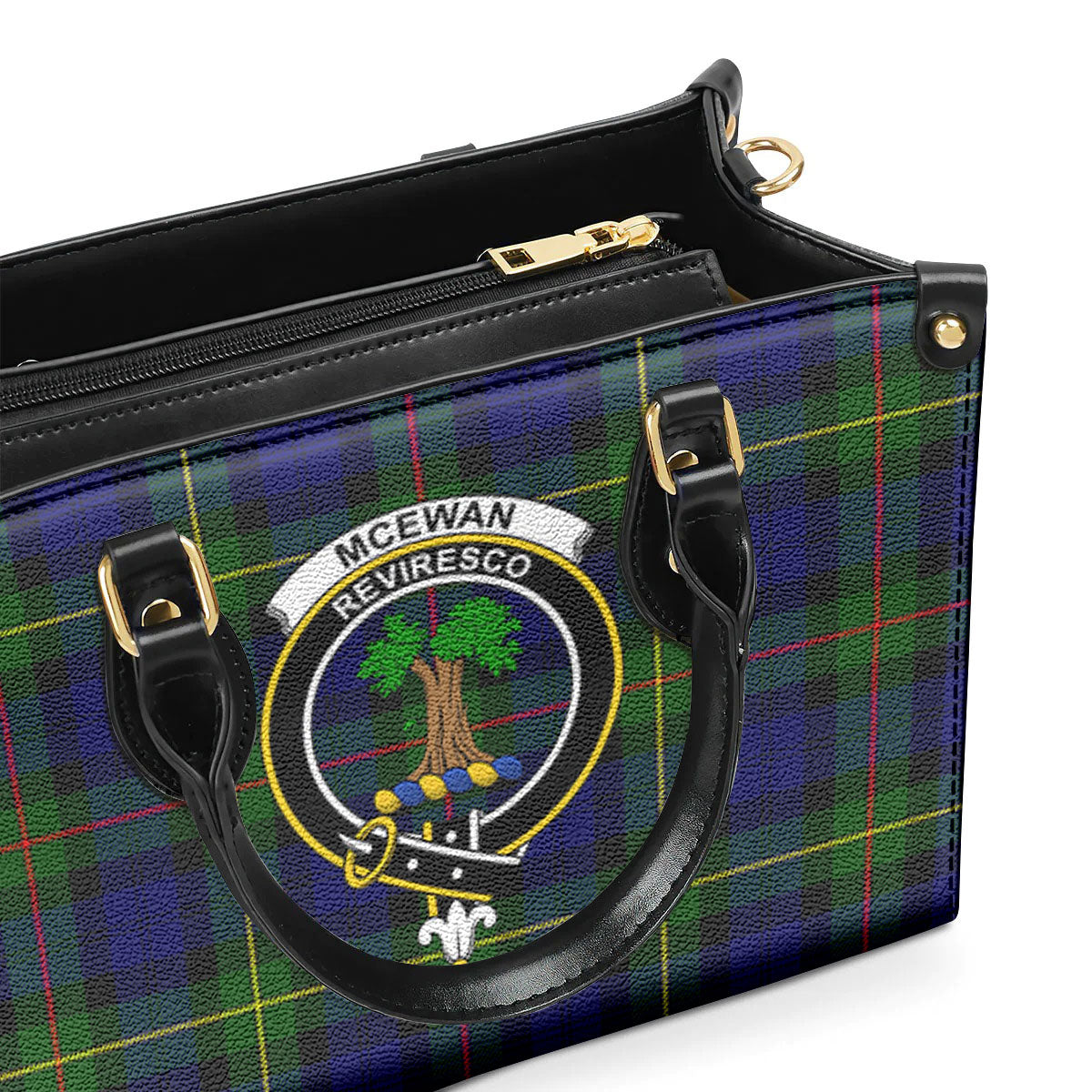 McEwan Modern Tartan Crest Leather Handbag