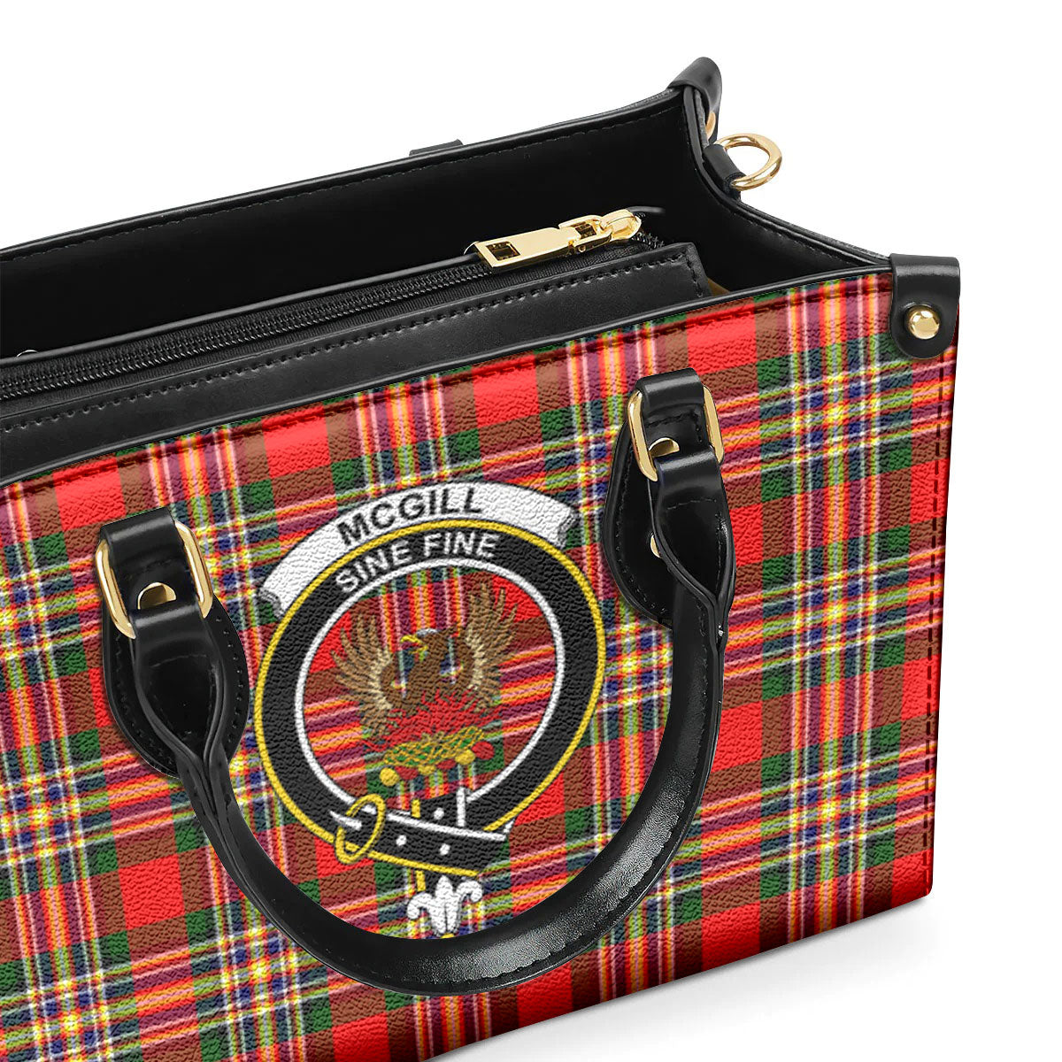 McGill Modern Tartan Crest Leather Handbag