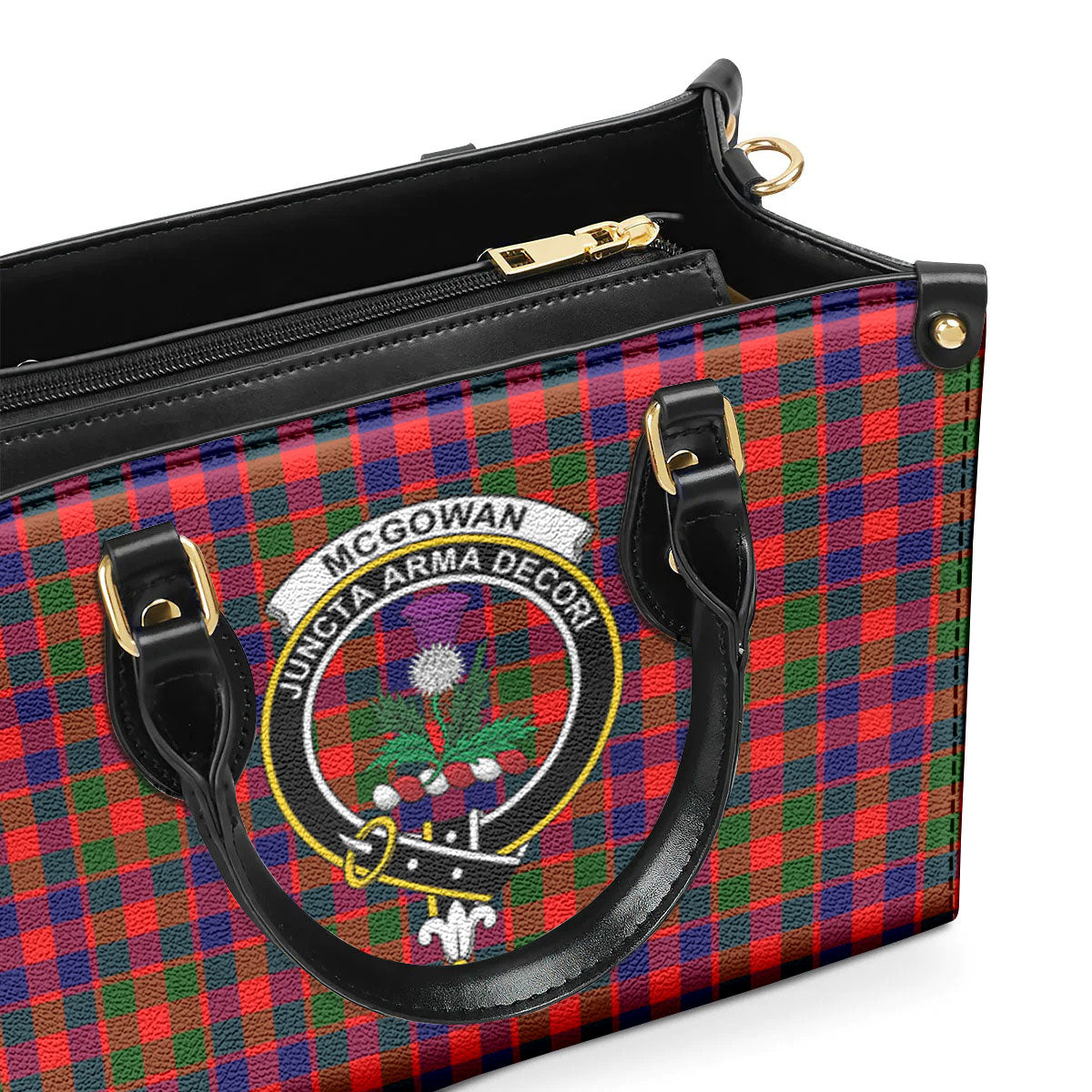 McGowan Tartan Crest Leather Handbag