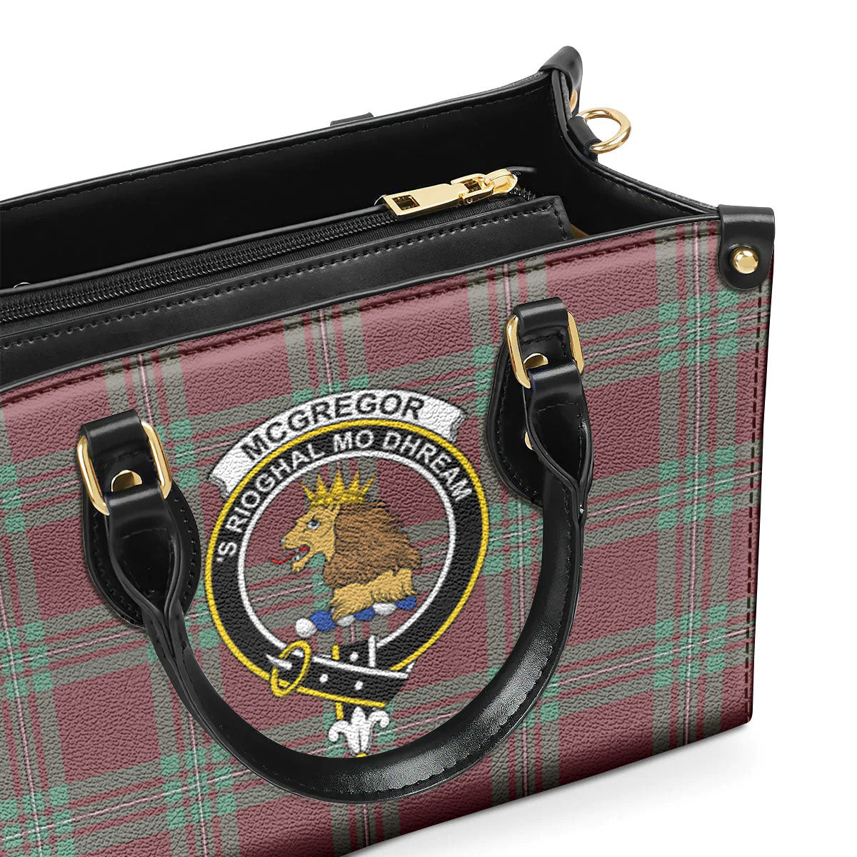 McGregor Hunting Ancient Tartan Crest Leather Handbag