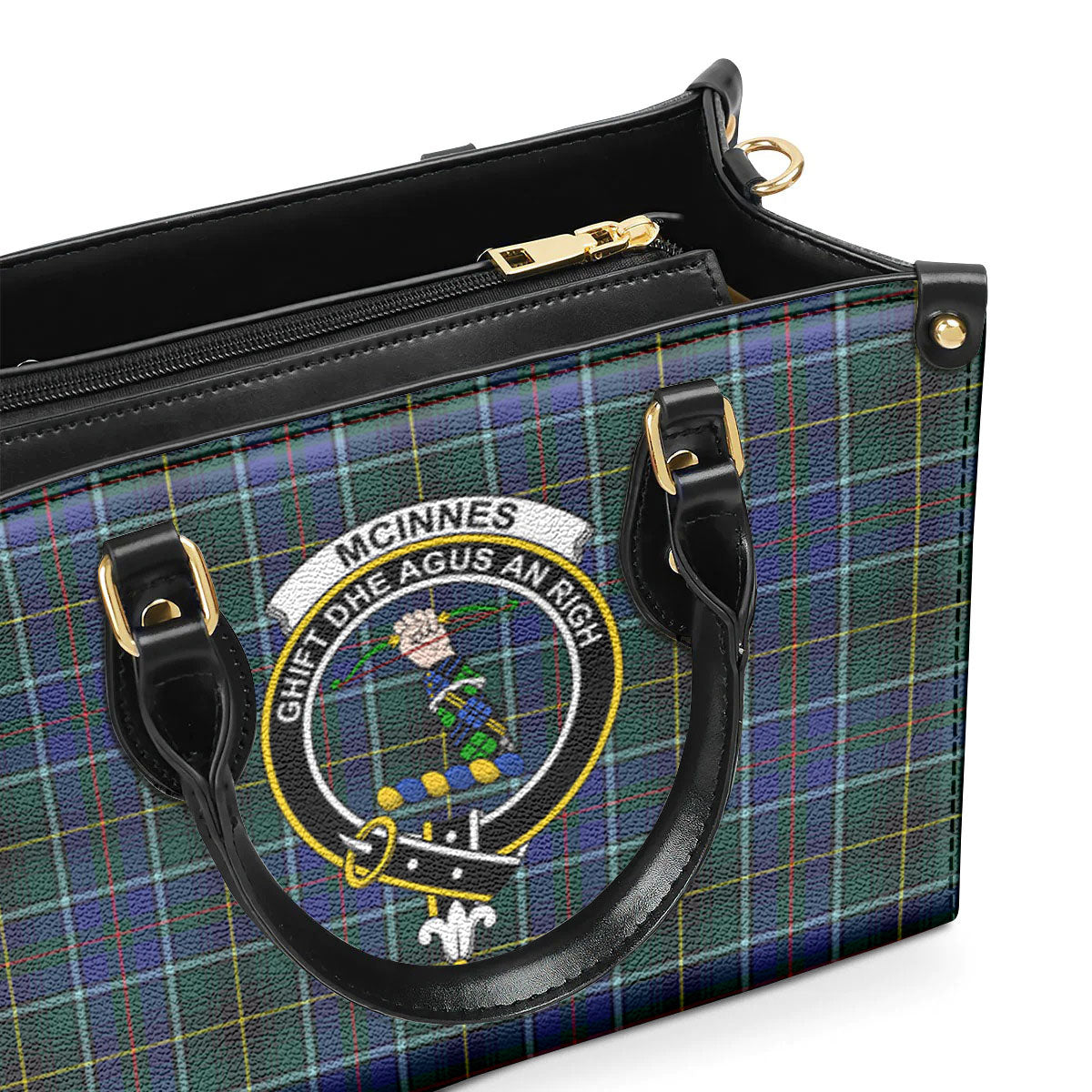 McInnes Modern Tartan Crest Leather Handbag