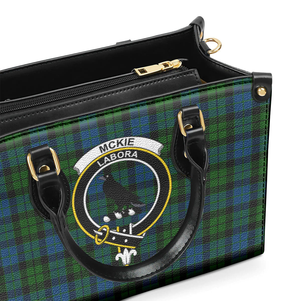 McKie Tartan Crest Leather Handbag