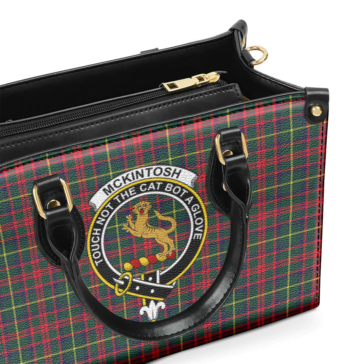 McKintosh Hunting Modern Tartan Crest Leather Handbag